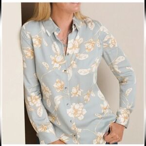 Chico's Floral Button-Up Blouse
